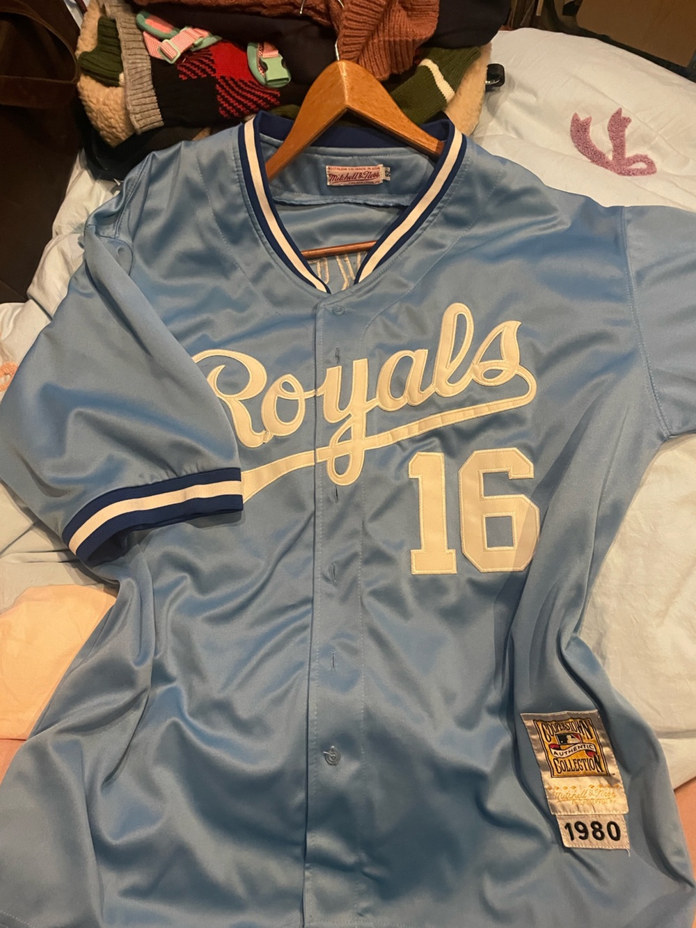 Bo Knows! Jackson #16 cooperstown KC Royals Baseball Jersey with Crest Patch